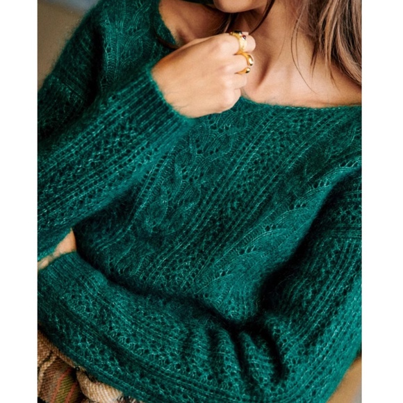 NWT Sezane Malou Jumper Sweater - Emerald Green - Picture 4 of 9